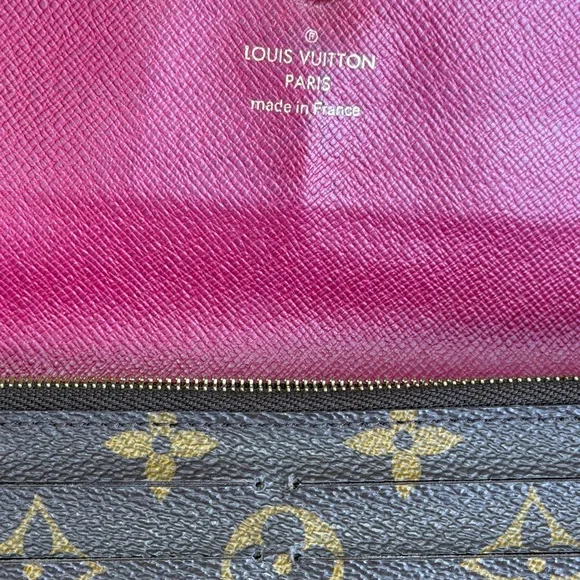 Authentic Louis Vuitton LV Monogram Emilie Wallet Pink Crossbody Chains w/ COA - Picture 9 of 11